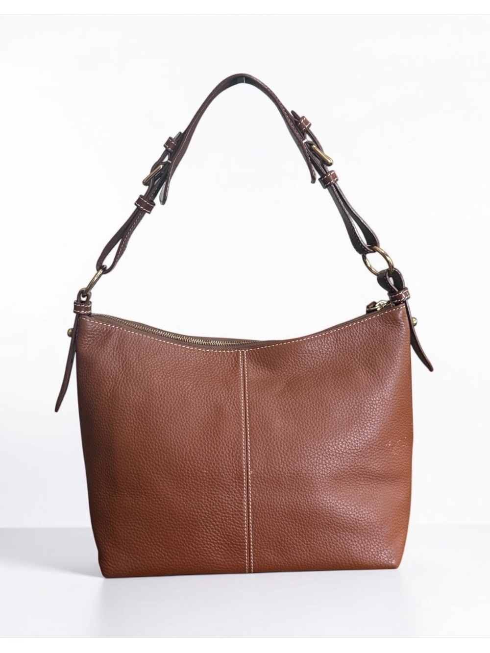 Authenticated Dooney & Bourke Brown Pebbled Leather Hobo Bag! COA! EUC! - Picture 4 of 15